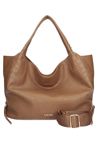 Large croc-effect tote bag