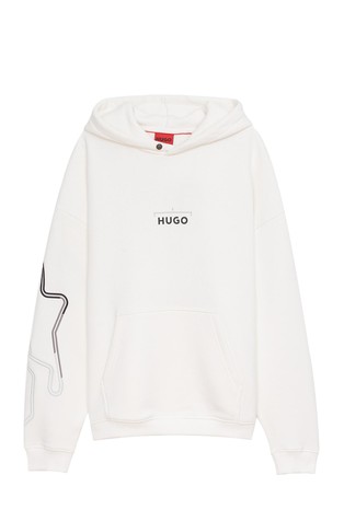 Pulover od mješavine pamuka s kapuljačom i otiskom