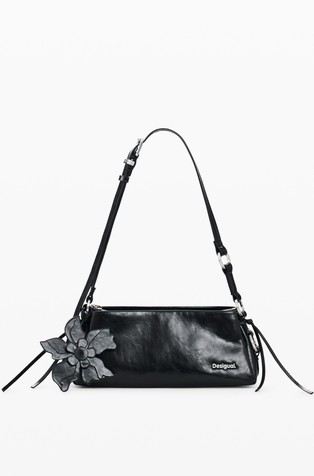 Smal faux leather floral charm bag