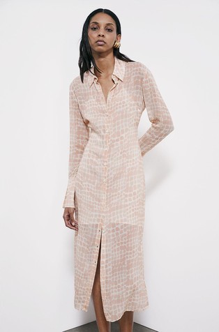 Patterned viscose shirt dress