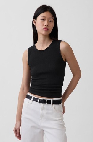 Pointelle Shell Tank Top