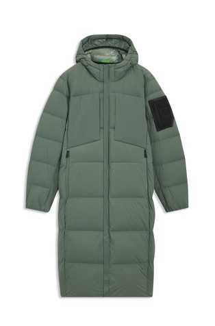 Duga prošivena jakna punjena paperjem od vodoodbojne tkanine