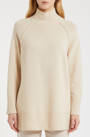 Monochrome pleten vuneni pulover s visokim ovratnikom