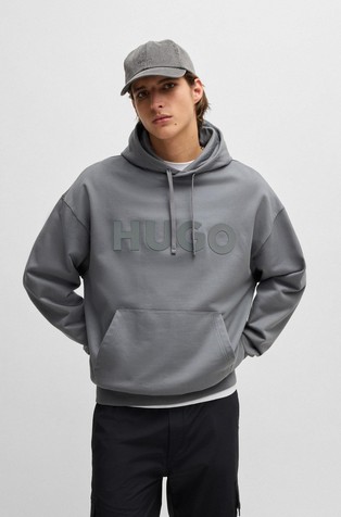 Oversized fit logo pamučni pulover s kapuljačom