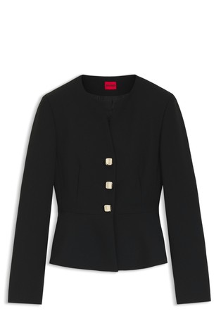 Regular-fit jacket in crepe fabric