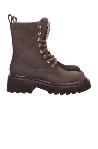 Lea suede ankle boot with maxi accessory