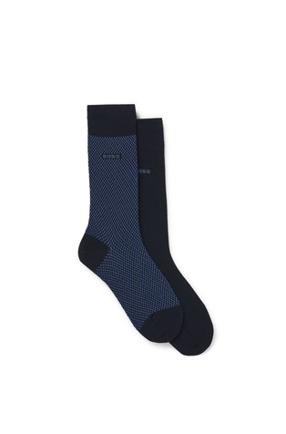 Two-pack of regular-length socks with logo details