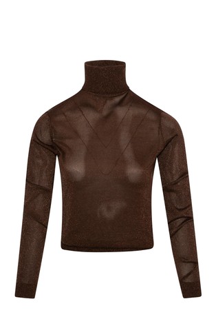 Slim fit dolčevita s lurex vlaknima