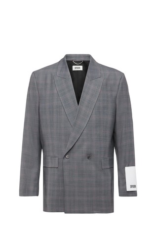 Check double-breasted blazer