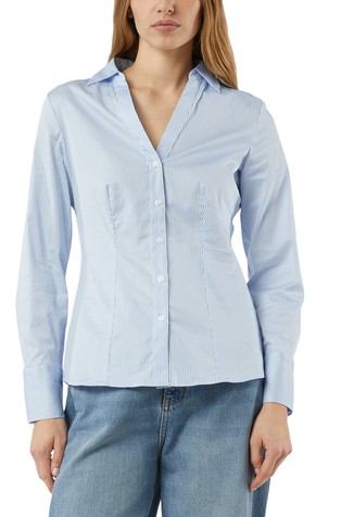 Pripijena prugasta košulja od rastezljive mješavine pamuka