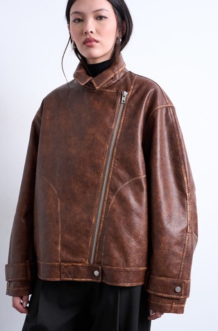 TSELIZABETH oversized fit jakna od umjetne kože