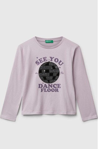 Pamučna majica dugih rukava sa šljokicama