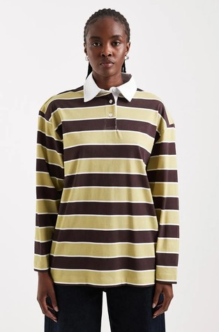 TSBIBS Long sleeve stripe polo top