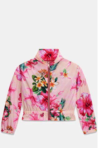 Floral print nylon jacket