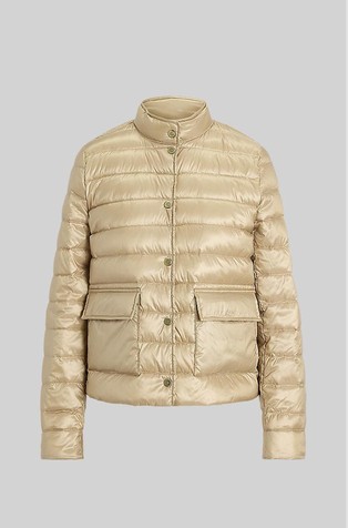 Prošivena jakna punjena paperjem s metalnim sjajem