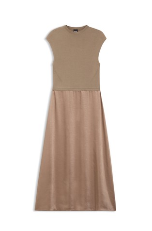 Haljina od kombinacije pletiva i satena