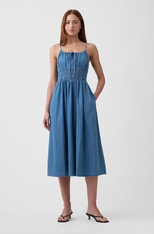 Strappy Tie-Front Midi Dress