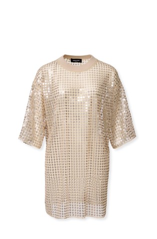 Mirror effect sequin maxi t-shirt