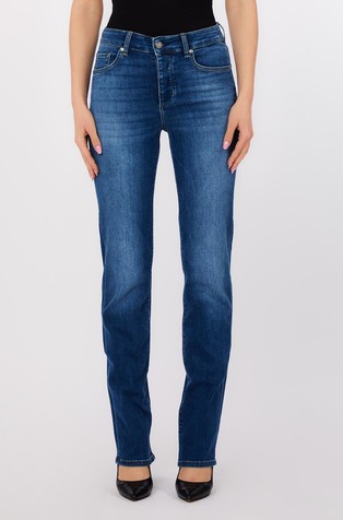 Jeans hlače s visokim strukom i ravnim nogavicama