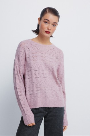 Lurex pointelle jumper