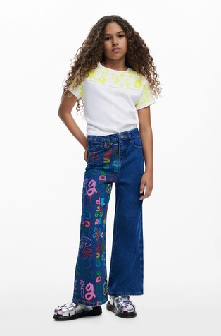 Jeans with colorful prints