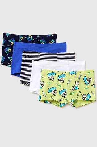 Five boxers in stretch cotton