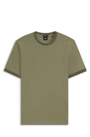 Slim fit majica od merceriziranog pamuka s kontrastnim obrubima