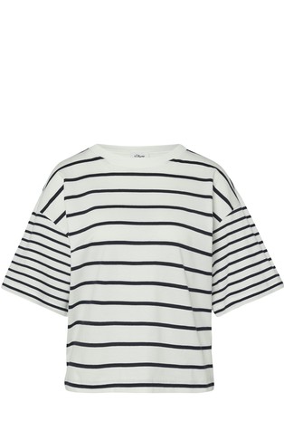 Relaxed fit pamučna majica s prugastim uzorkom