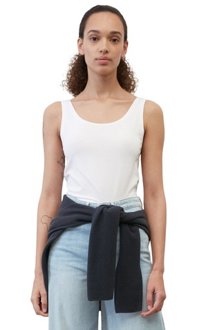 Sleeveless top in stretch organic cotton