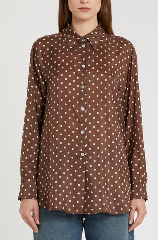 Polka-dot silk shirt
