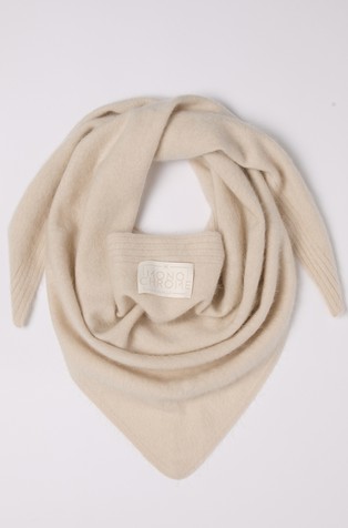 Monochrome wool and cashmere blend scarf