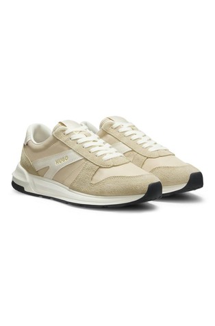Suede-trim trainers