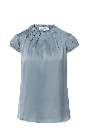 Satenska bluza s nabranim ovratnikom