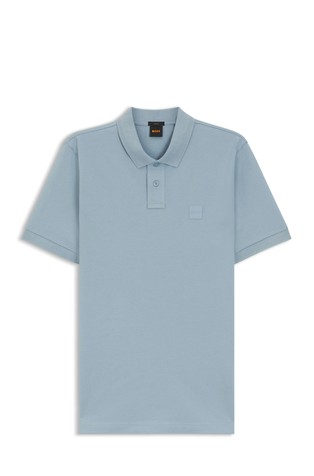 Stretch-cotton slim-fit polo shirt with logo patch
