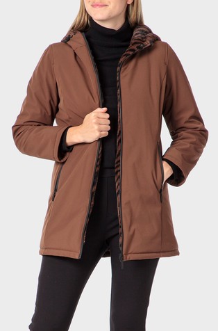 Reversible parka with hood