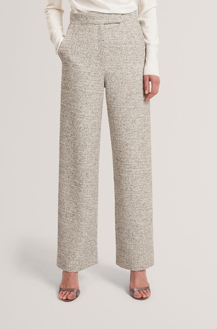 Hlače sa širokim nogavicama od buklé tkanine