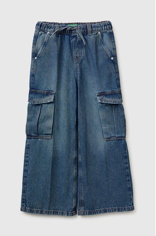Široke jeans hlače s cargo džepovima