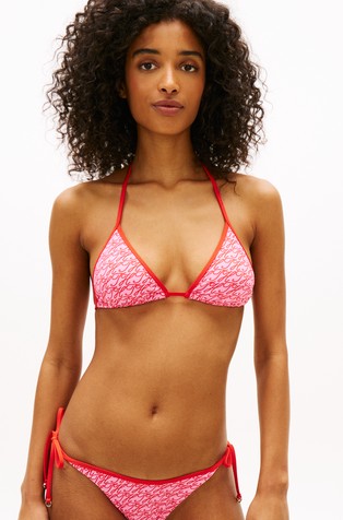 Essential Print Halterneck Triangle Bikini Top