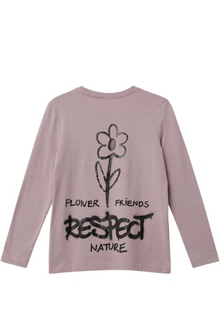 Loose fit majica dugih rukava s velikim otiskom straga