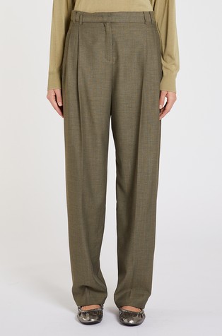 Wool-blend straight trousers