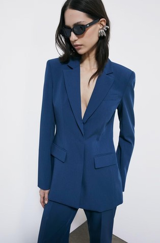 Slim fit sako od gabardena