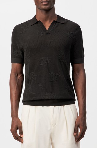 Regular fit cotton knitted short-sleeved polo