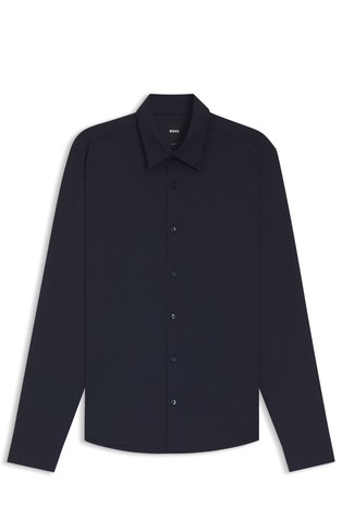 Slim fit košulja od strukturiranog performance-stretch jerseya