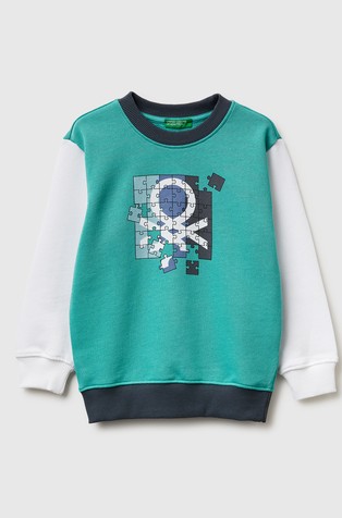 Organic cotton sweatshirt with logo print