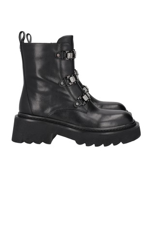 Lea leather ankle boot with rhinestone