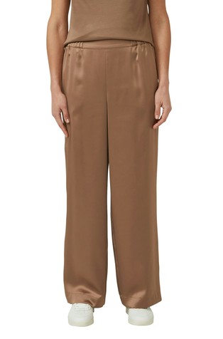 Satin wide-leg trousers with elastic waistband