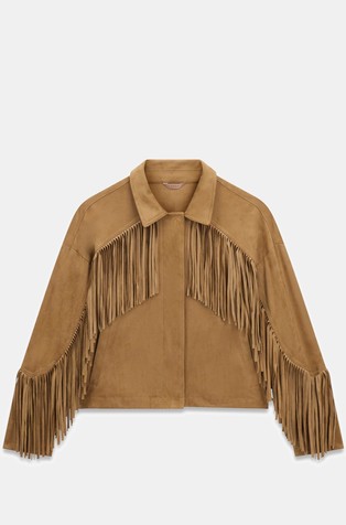 Fringed cropped jacket