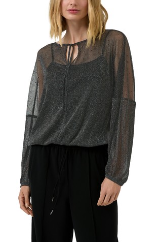 Prozirna svjetlucava bluza s ukrasnim kamenčićima