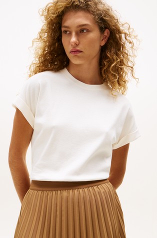 Pamučna majica kratkih rukava s ukrasnim gumbima