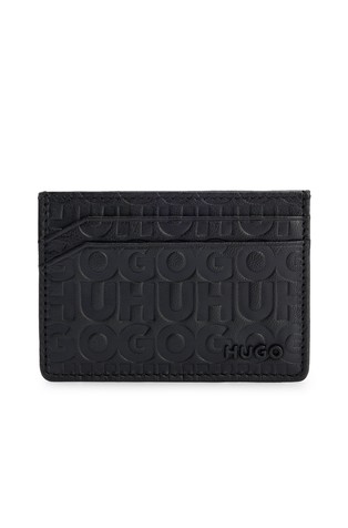 Kožni novčanik za kartice s reljefnim logo uzorkom